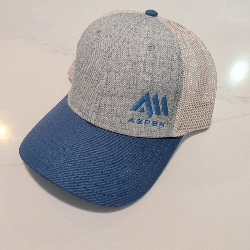 Aspen Manufacturing Hat Cap Snapback Gray Blue Colorado One Size Adjustable